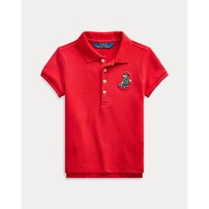 Polo Ralph Lauren Girls Red Polo Bear Short Sleeve Pique Shirt Size 6X